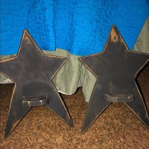Primitive Country Star Candle Holders